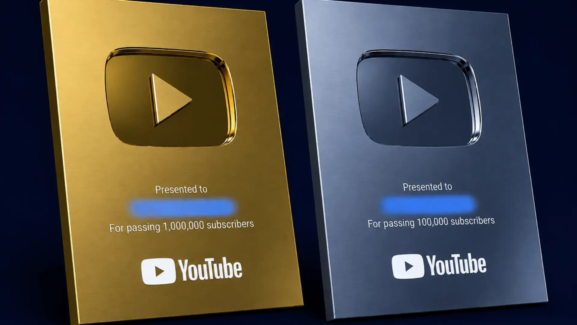 Gold and Silver YouTube Creator Awards